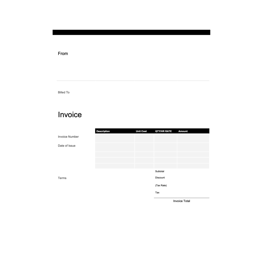 Plantilla de factura en PDF vista previa