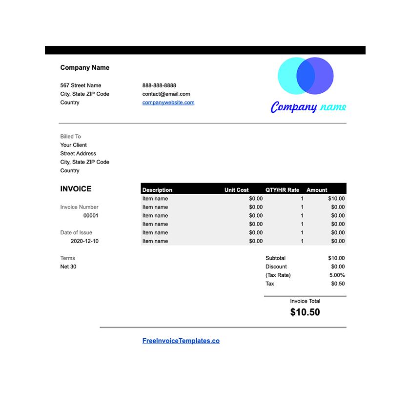 Google Sheets Invoice Forms