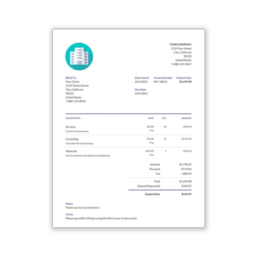 Simple Invoice Template